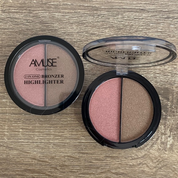 Amuse 2-in-1 Bronzer Highlighter - Rose/Light Brown - Picture 1 of 3